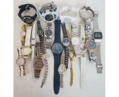 SELECTION OF LADIES AND GENTLEMEN'S WRISTWATCHES
including Pulsar, Swatch, Citizen, G-Shock, Sekonda, Casio, Accurist, etc. (