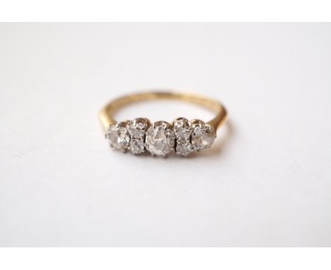 DIAMOND SEVEN STONE DRESS RING
circa 1917, set in eighteen carat gold, the diamonds totalling approximately 0.7cts, ring size