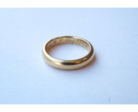 EIGHTEEN CARAT GOLD RING
circa 1914, by Mappin & Webb, ring size K , approximately 4.8 grams