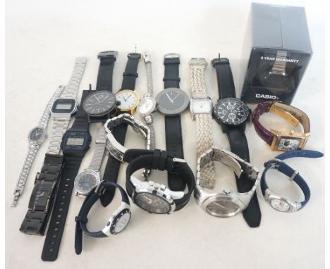 SELECTION OF LADIES AND GENTLEMEN'S WRISTWATCHES
including a boxed Casio, a replica Jaeger LeCoultre Reverso, Tissot, Calvin 