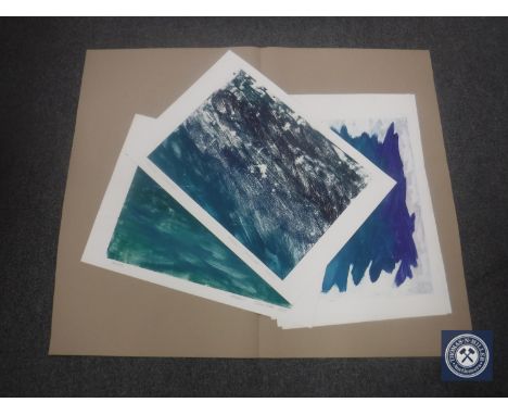 Donald James White : All at Sea, a Cracking Roller, monoprint, signed, dated 26/9/85, 45 cm x 64 cm, together with four simil