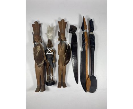 A COLLECTION OF VINTAGE TRIBAL FIGURES 