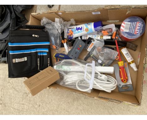 AN ASSORTMENT OF TOOLS TO INCLUDE PLIERS AND SCREW DRIVERS ETC 