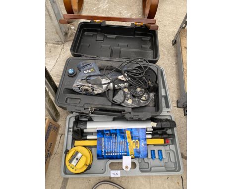 A MACALLISTER SANDER AND A PARKSIDE LASER LEVEL 