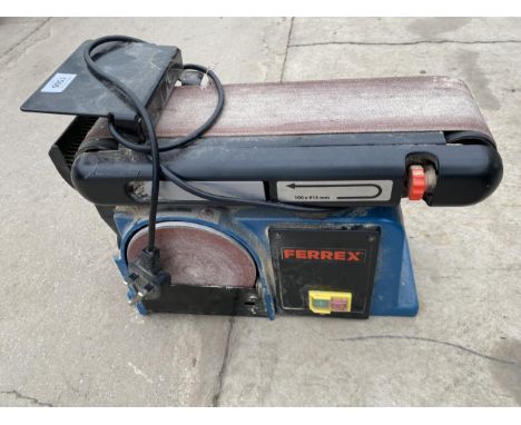 A FERREX BELT SANDER BELIEVED IN WORKING ORDER BUT NO WARRANTY 