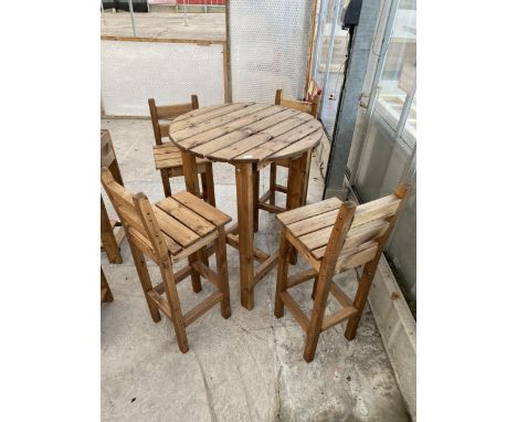 AN AS NEW EX DISPLAY CHARLES TAYLOR BAR TABLE AND FOUR BAR STOOLS *PLEASE NOTE VAT TO BE CHARGED ON THIS ITEM* 