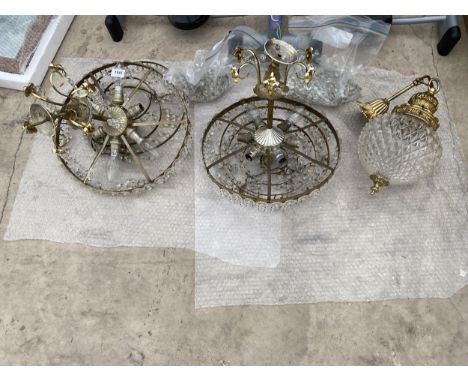 THREE RETRO CIELING LIGHT FITTINGS 