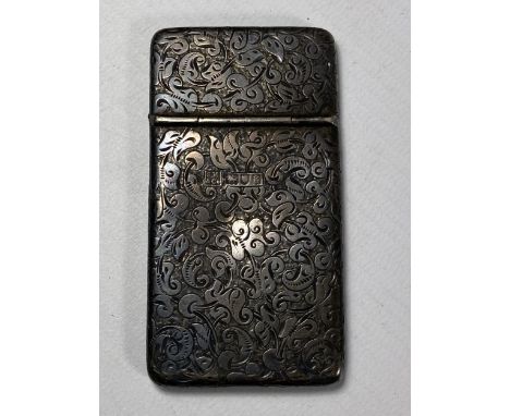 A VINTAGE HALLMARKED SILVER CARD / MATCH CASE 