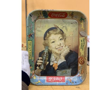 A VINTAGE COCA-COLA TRAY 26.5CM X 34CM 