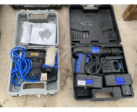 A POWER CRAFT SANDER AND A NUTOOL BATTERY DRILL 
