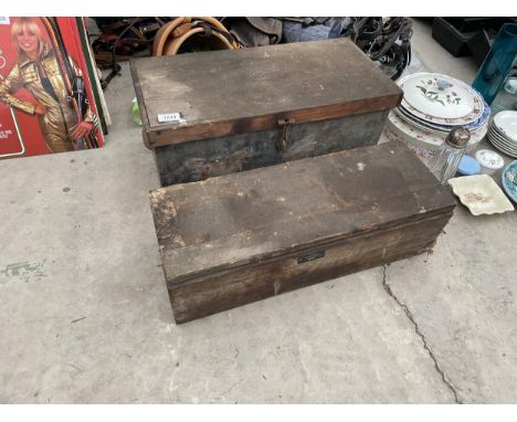 TWO VINTAGE WOODEN JOINERS TOOL BOXES 