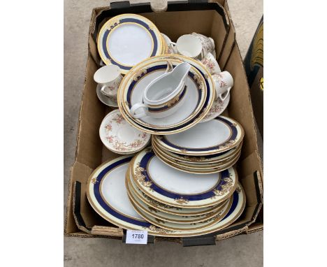 AN ASSORTMENT OF CERAMIC ITEMS TO INCLUDE PLATES, BOWLS AND CUPS ETC 