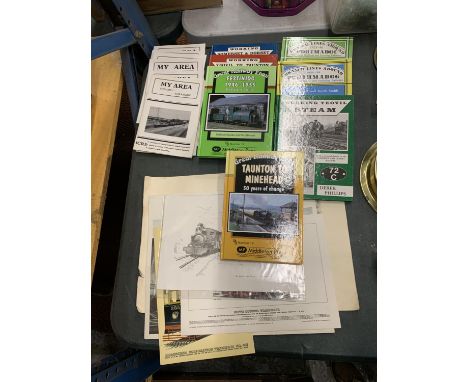 A COLLECTION OF STEAM ENGINE BOOKS PLUS PRINTS OF STEAM ENGINES AND TRAMS 