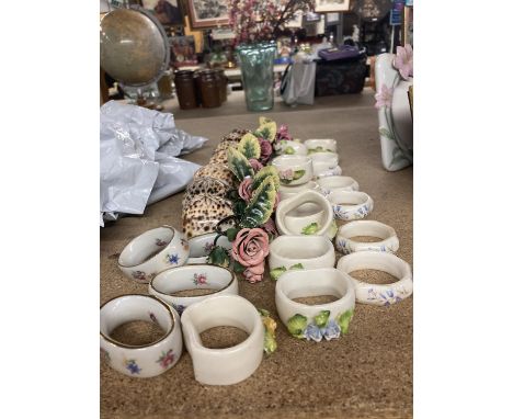 ALARGE QUANTITY OF CERAMIC NAPKIN RINGS 