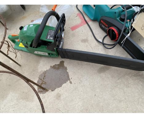 AN AS NEW HAWKSMOOR PETROL CHAINSAW BELIEVED WORKING BUT NO WARRANTY 