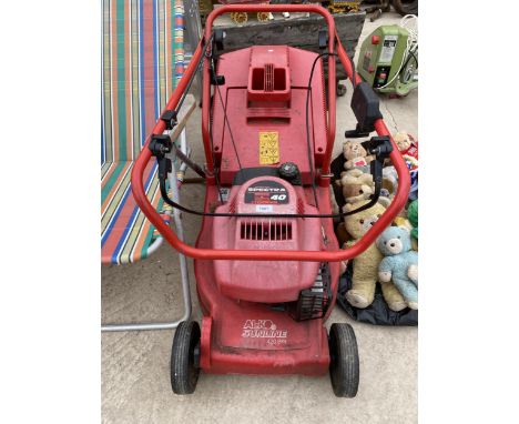 AN ALKO SUNLINE 420BW PETROL ENGINE LAWN MOWER WITH GRASS BOX 