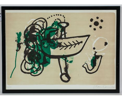 * ALAN DAVIE CBE RA HRSA RWA (SCOTTISH 1920 - 2014),
CELTIC DREAMBOAT 2 
lithograph on paper,signed, numbered 71/75, and date