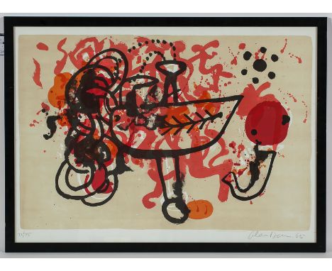 * ALAN DAVIE CBE RA HRSA RWA (SCOTTISH 1920 - 2014),
CELTIC DREAMBOAT I 
lithograph on paper,signed, numbered 71/75, and date