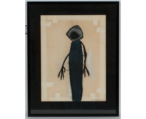 * PAT DOUTHWAITE (1939 - 2002),
STICK INSECT
pastel on paper, signed and dated 75
62cm x 46cm
Mounted, framed and under glass