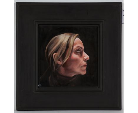 ANGELA REILLY,
SELF-PORTRAIT
oil on board, signed with initials, further signed and titled verso
24.5cm x 24cm 
Framed and un