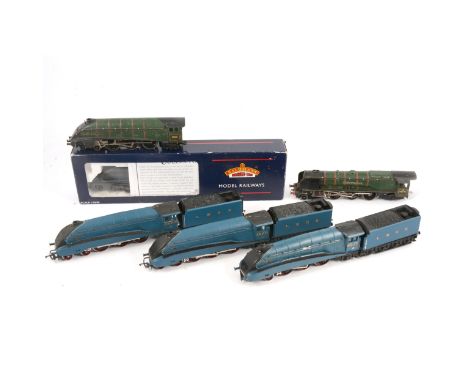 OO gauge model railway locomotives; six including Bachmann 31-954A A4 60007 'Sir Nigel Gresley', boxed; Hornby 4-6-2 'Gadwall