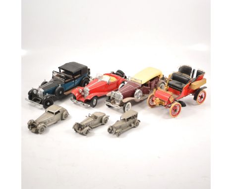 Franklin Mint collection of Vintage Cars, Model ships and pewter cars.