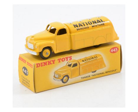 Dinky Toys die-cast model no.443 Tanker National Benzole, yellow body, yellow hubs, boxed