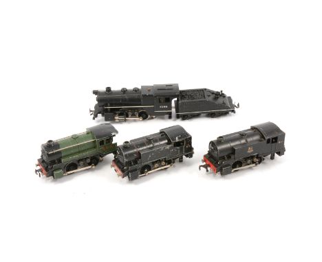 Trix Twin Railway OH gauge model railway locomotives; four including BR black 0-4-0, 63; BR green 0-4-0, 465; BR black 0-4-0,