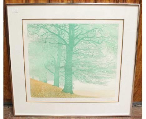 Phil Greenwood (b.1943) coloured lithograph print 'Tree Light' signed, titled and numbered in pencil, edition 95 of 250, 50cm