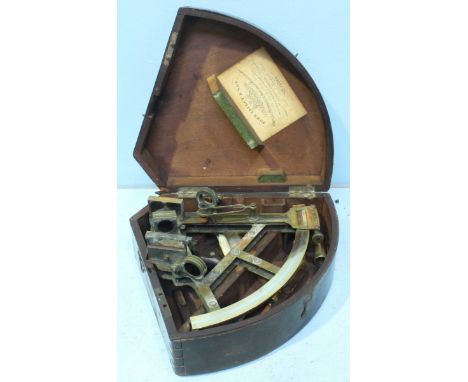 A Troughton Simms sextant retailed by John Lilley & Sons, in fitted stained wood case.