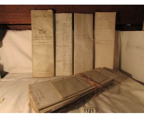 A quantity of Victorian wills and legal documents for local families Edmonds and Colton including one with Victorian on farth