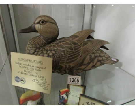 A Poole pottery stoneware figure of a Mallard duck modelled and sculpted by Barbara Linley Adams, with certificate, 287/1000
