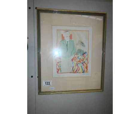 A framed and glazed limited edition print 4 of 6 signed E Fox 1981