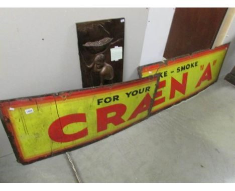 A Craven 'A' enamel cigarette sign, a/f