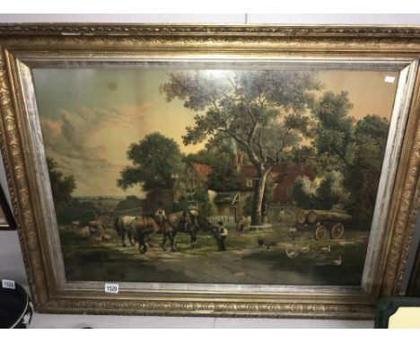 A framed and glazed lithograph signed B Cook '86
