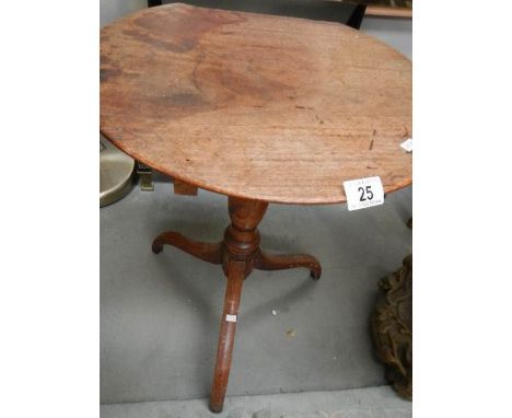 A Georgian mahogany tripod table, a/f