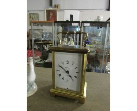 A French brass 'Bayard' 8 day carriage clock