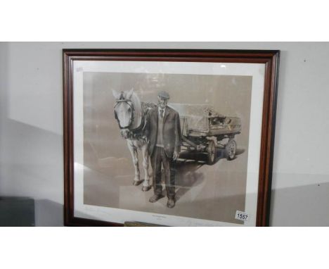 A framed and glaze print entitled 'The Slaughterman'