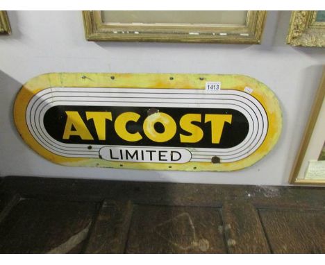 An 'ATCOST' enamel sign