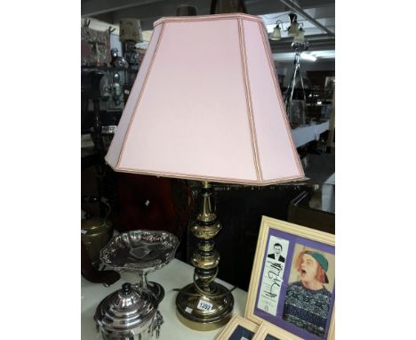 A table lamp with shade