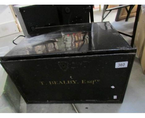 A metal trunk named T Bealby Esq.