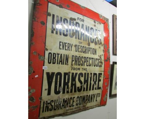 A Yorkshire Insurance enamel sign