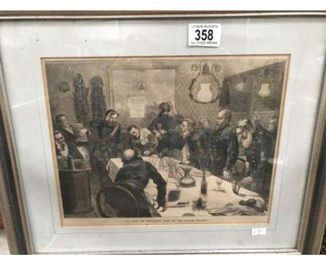 A framed and glazed German print