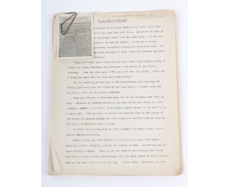 Interesting WW2 Photo Illustrated Typed Manuscript by a US Medical Officer, the typed manuscript is entitled “So We Went to P
