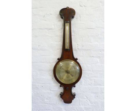 A 19th Century Mahogany Wheel Barometer/Thermometer by W. Dixey, Oxford Street, London