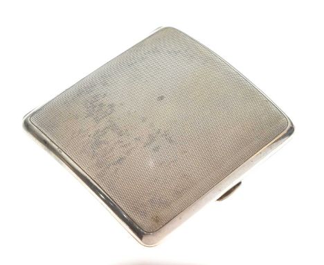 George V silver Asprey cigarette case, Chester 1914, 8cm x 8.5cm, 111.8g approx