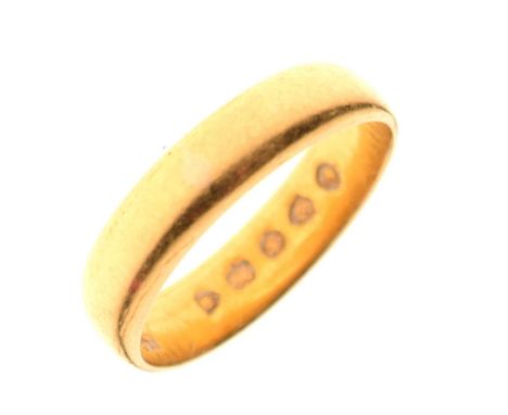 22ct gold wedding band, size M½ approx, 4.2g approx