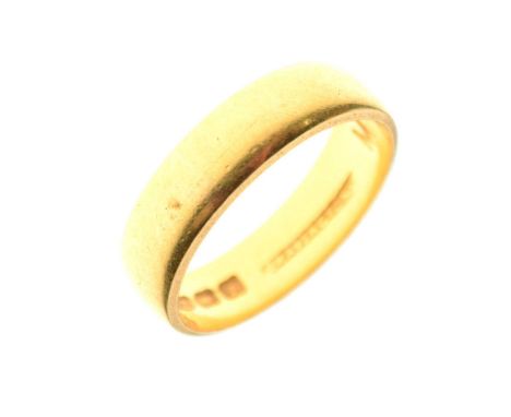 22ct gold wedding band, London 1964, size M approx, 5.3g approx