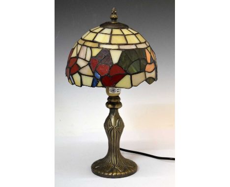 Modern Tiffany-style table lamp with coloured panels, 37cm high