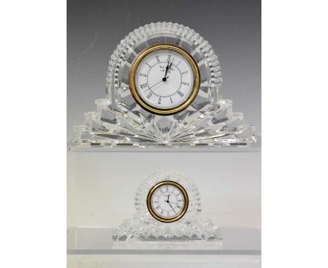 A Waterford Crystal moulded-glass mantel timepiece, Ireland, 20th